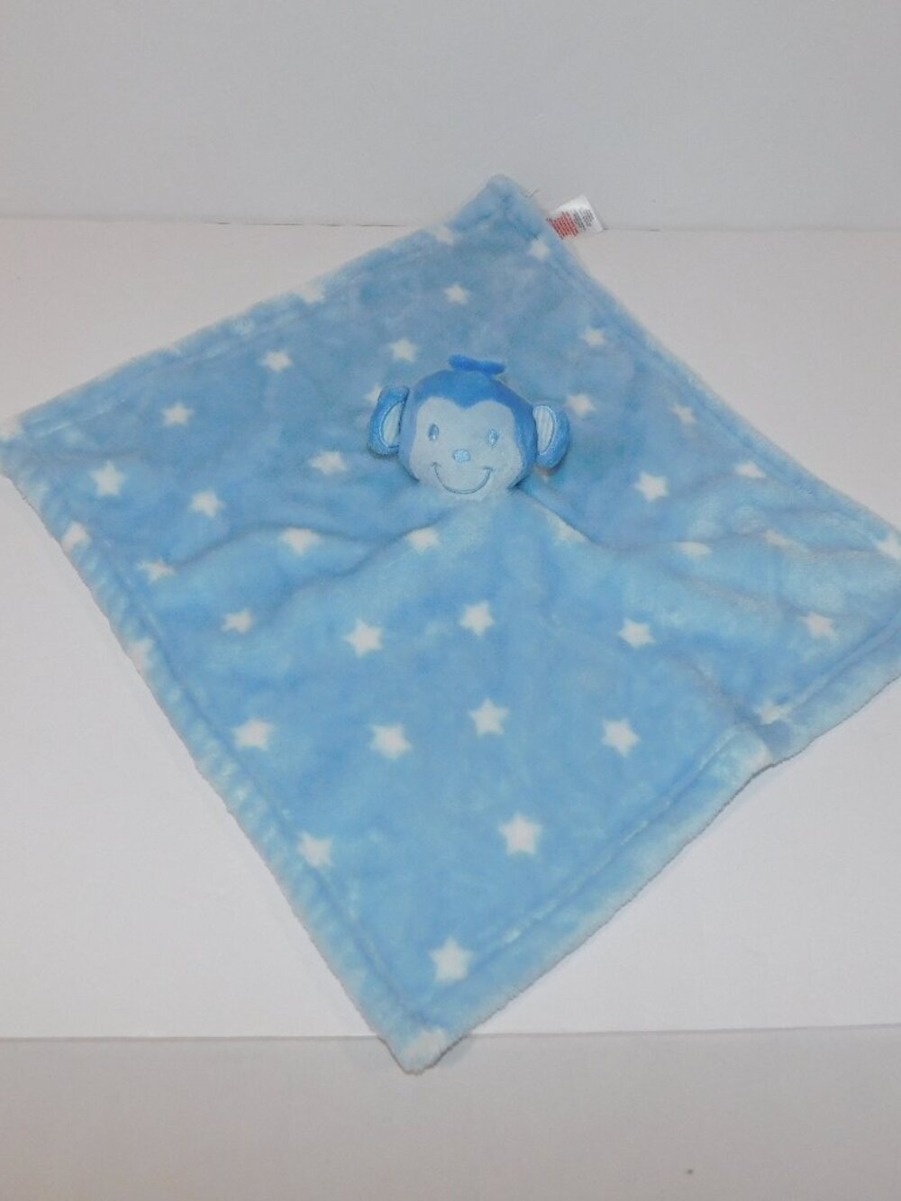 Primark Baby Blue Monkey Security Blanket White Stars Lovey nunu Soother Plush